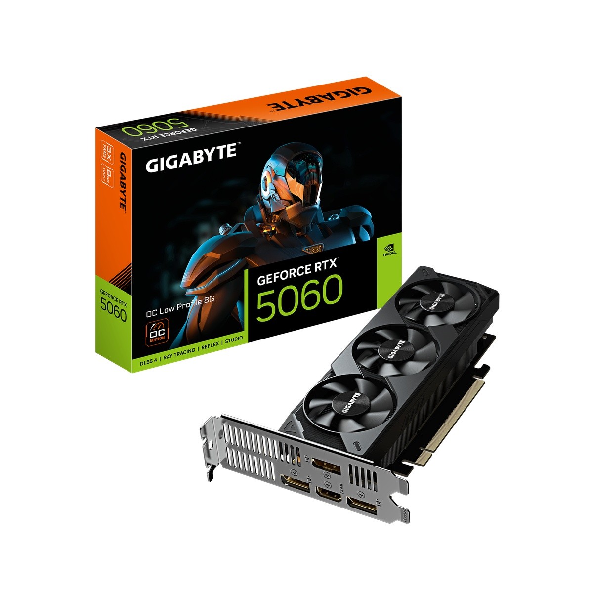 Gigabyte GeForce RTX 5060 OC Low Profile 8G Grafikkarte - 8GB GDDR7, HDMI, 3x DP