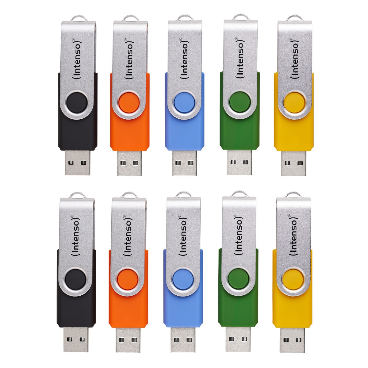 10er Pack Intenso Basic Line Typ-A USB-Stick 4GB Swivel, bis zu 28 MB/s, USB 2.0