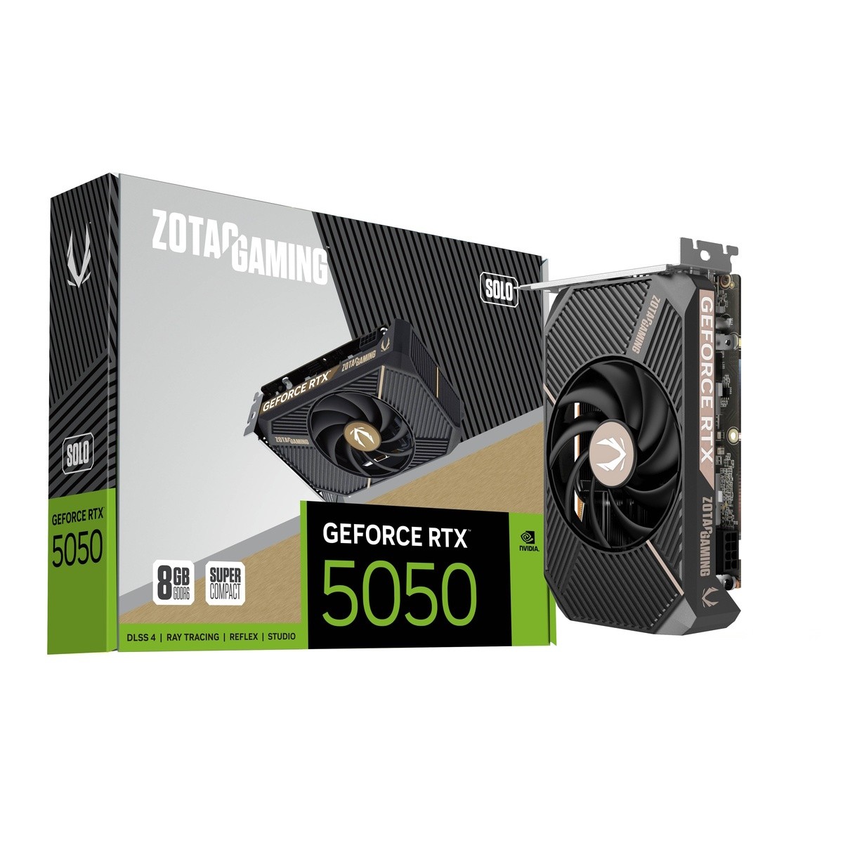 ZOTAC GAMING GeForce RTX 5050 8GB Solo Grafikkarte - 8GB GDDR6, DVI, HDMI, DP