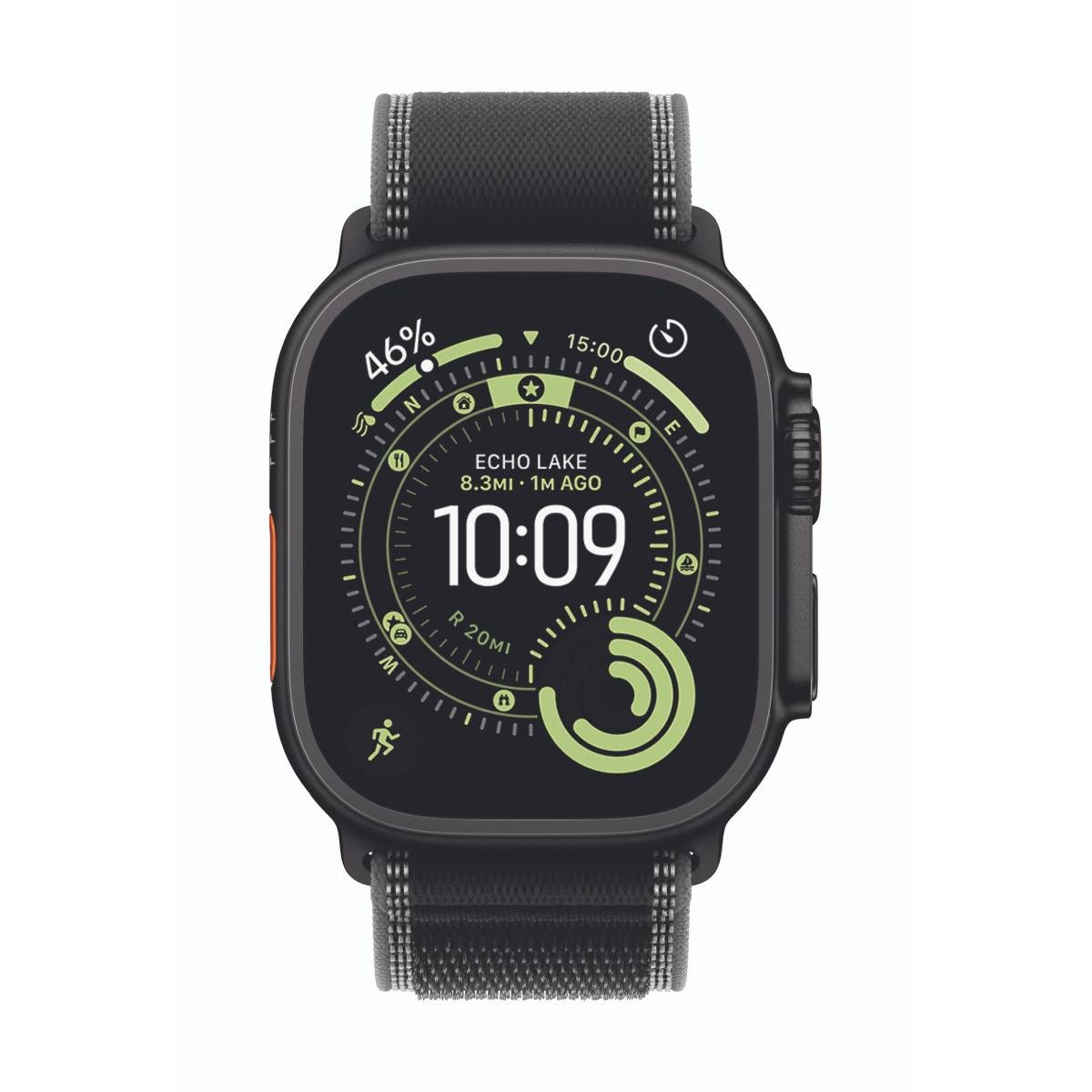 Apple Watch Ultra 3 Cellular 49mm Schwarz Titan Gehäuse mit Schwarz/Kohlegrau Trail Loop - M/L