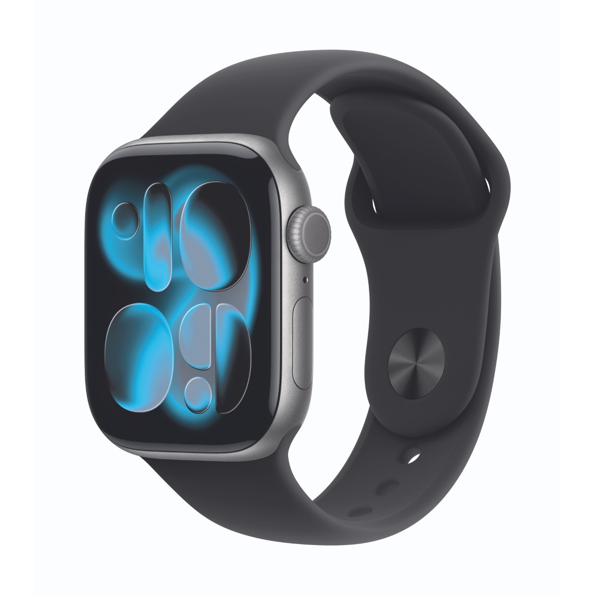 Apple Watch Series 11  42mm Space Grau Aluminium Gehäuse mit Schwarz Sport Band - M/L