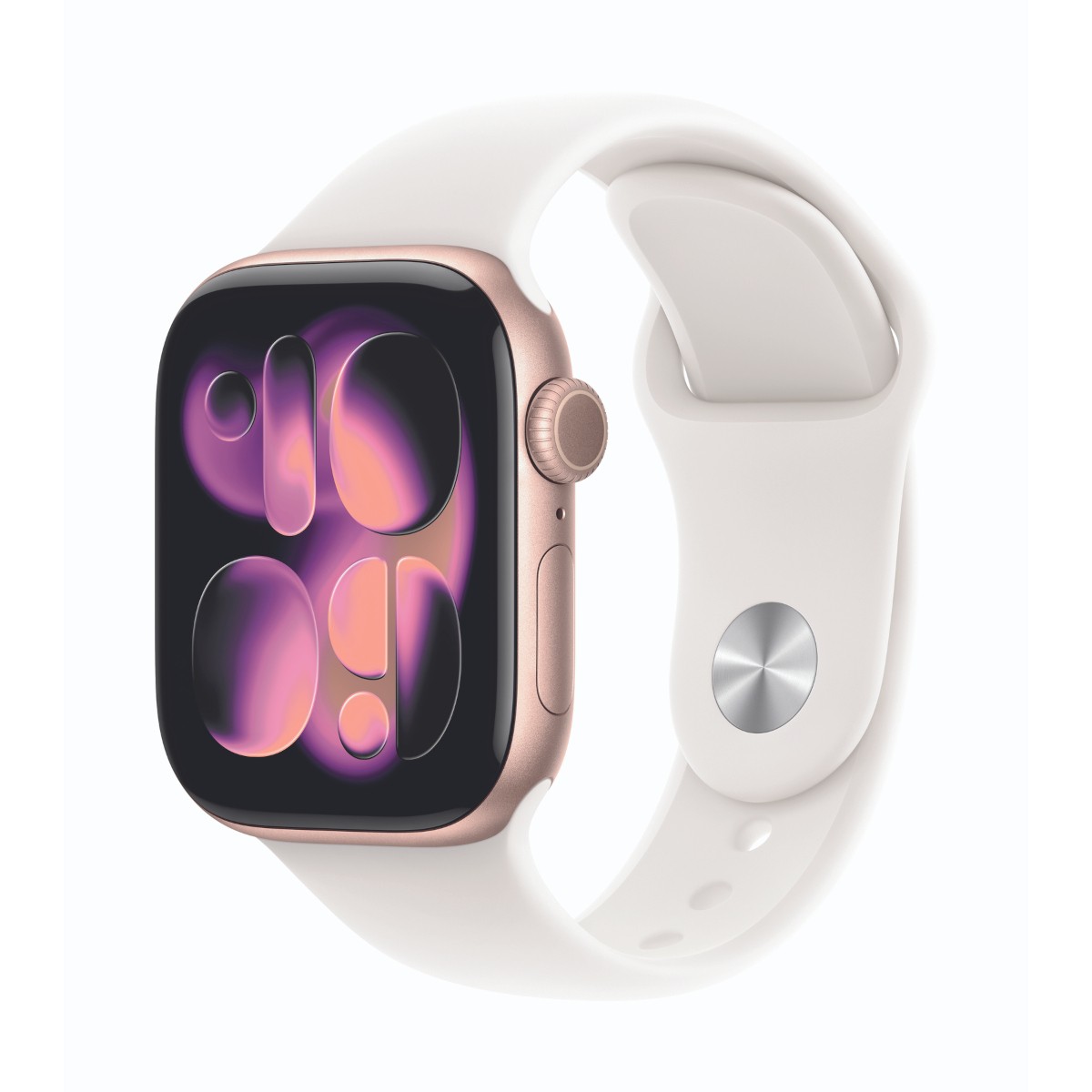 Apple Watch Series 11  42mm Roségold Aluminium Gehäuse mit Blassrosa Sport Band - M/L