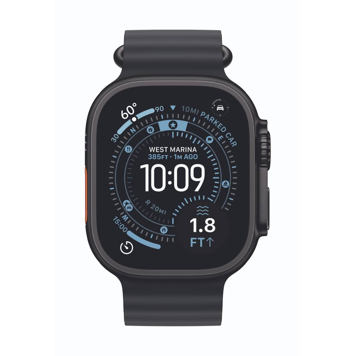 Apple Watch Ultra 3 Cellular 49mm Schwarz Titan Gehäuse mit Schwarz Ocean Band