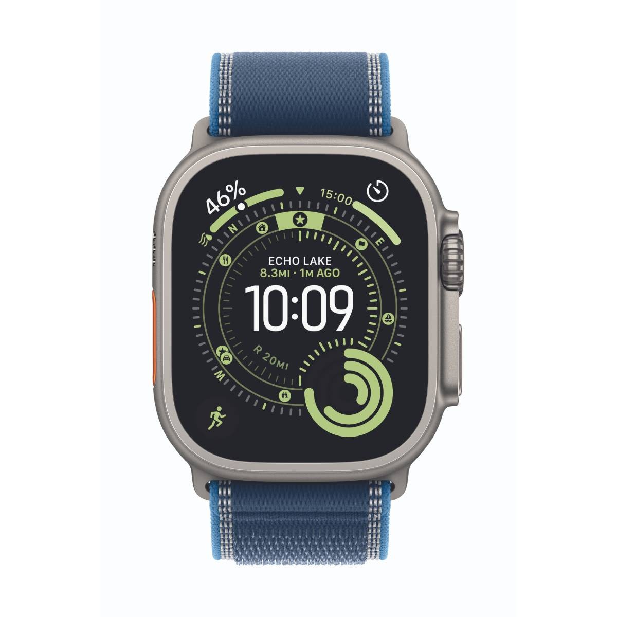 Apple Watch Ultra 3 Cellular 49mm Natur Titan Gehäuse mit Blau/Hellblau Trail Loop - M/L
