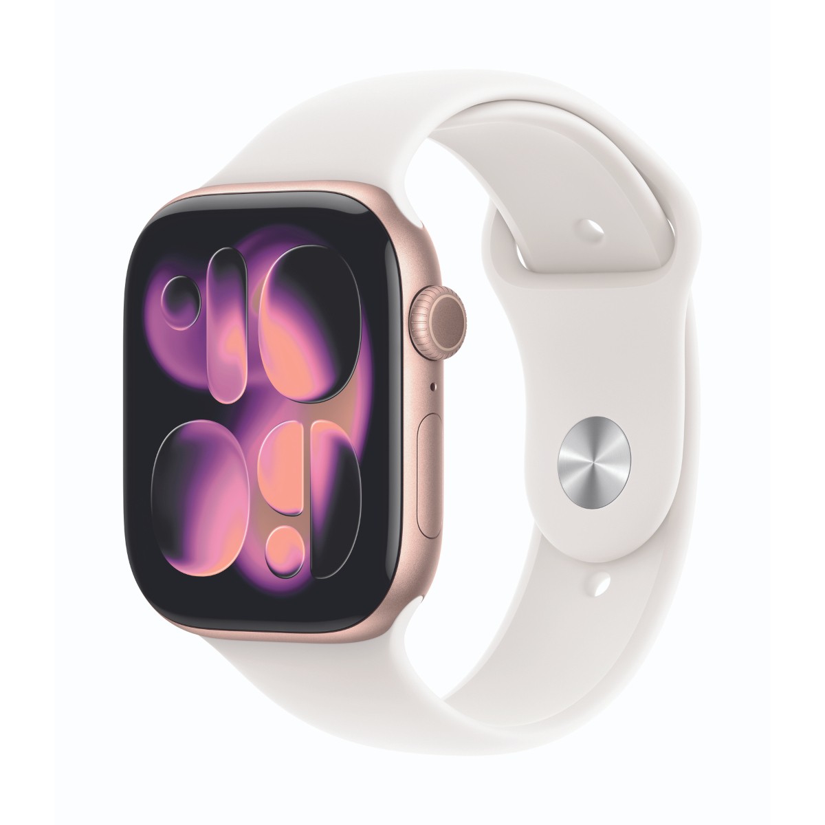 Apple Watch Series 11  46mm Roségold Aluminium Gehäuse mit Blassrosa Sport Band - S/M