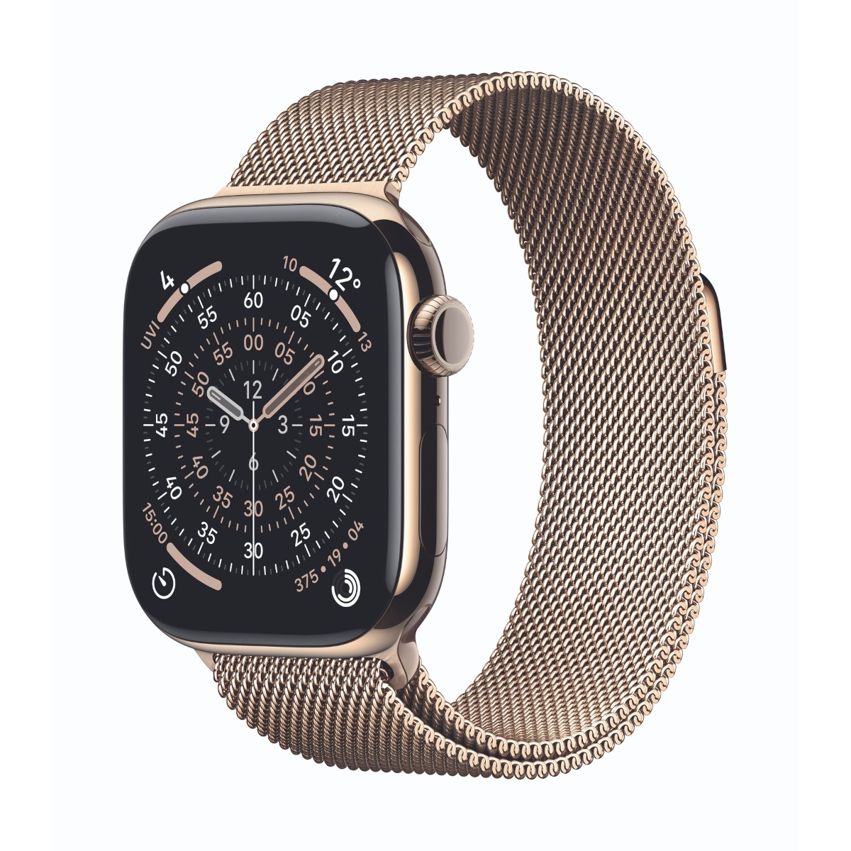 Apple Watch Series 11 Cellular 42mm Gold Titan Gehäuse mit Gold Milanaise Armband