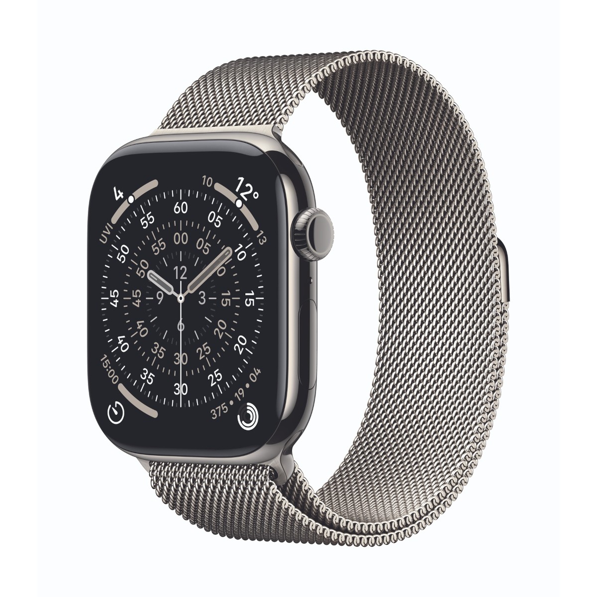 Apple Watch Series 11 Cellular 46mm Natur Titan Gehäuse mit Natur Milanaise Armband - S/M