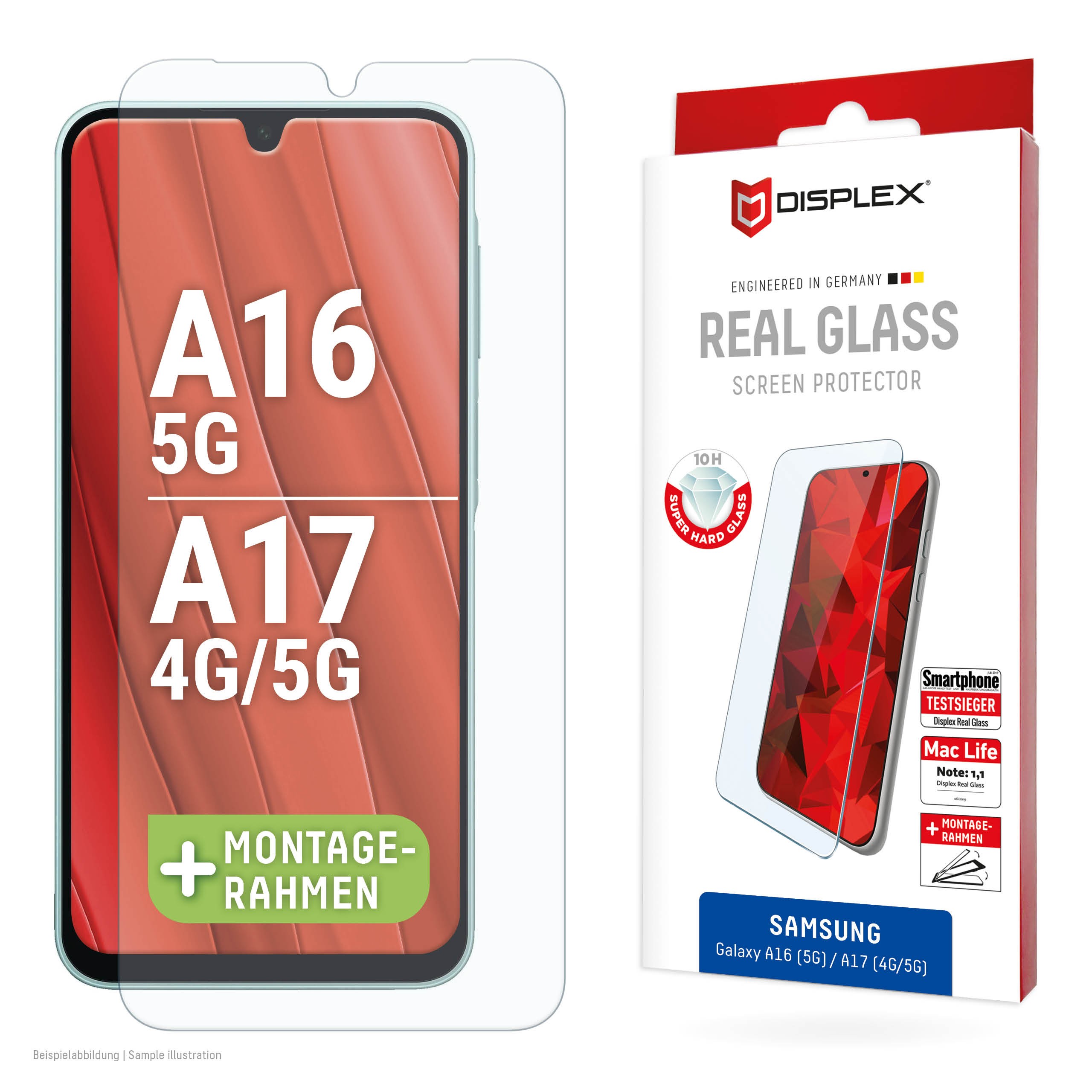 Displex Panzerglas für Samsung Galaxy A16 (5G)/A17 (4G/5G)
