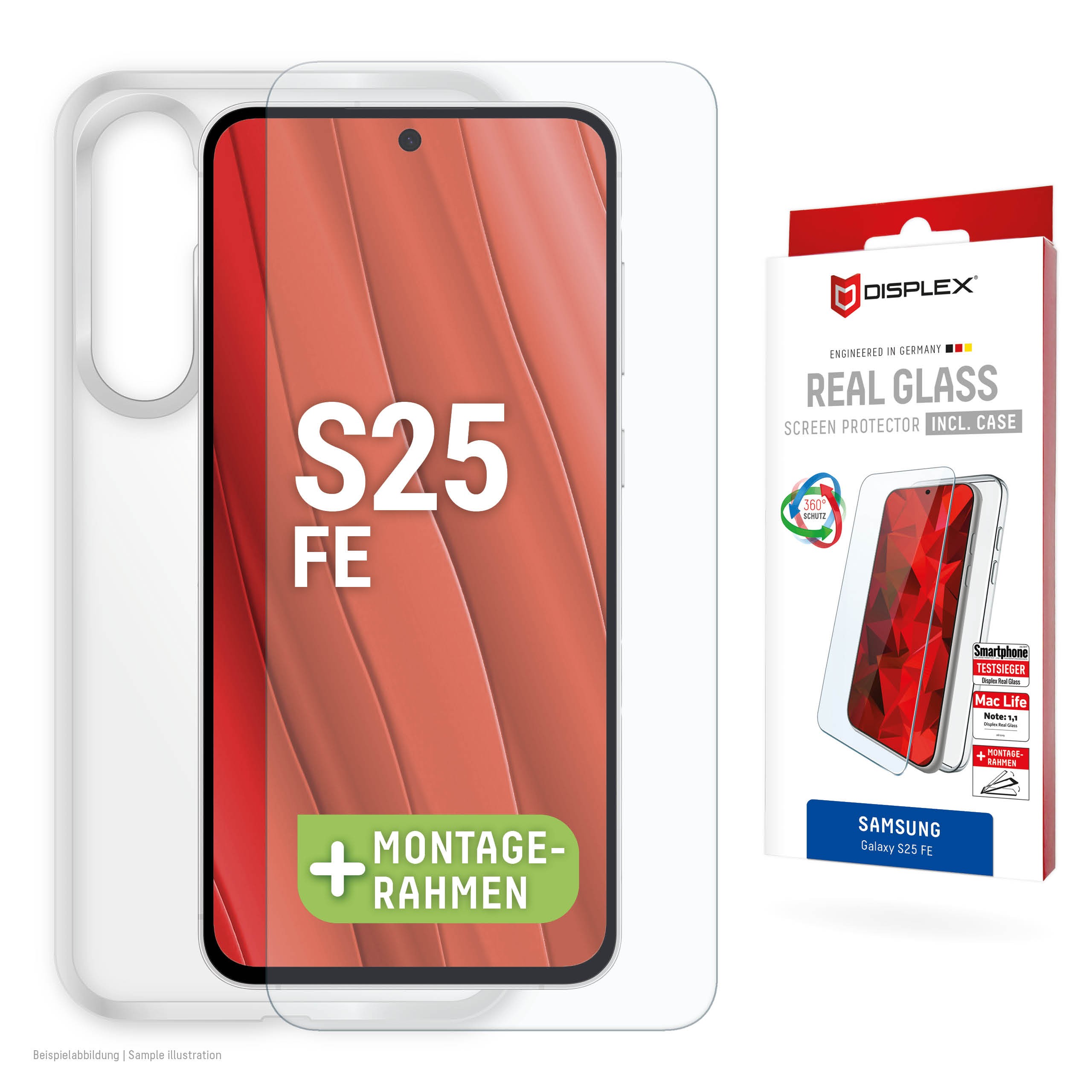 Displex Panzerglas + Handyhülle für Samsung Galaxy S25 FE