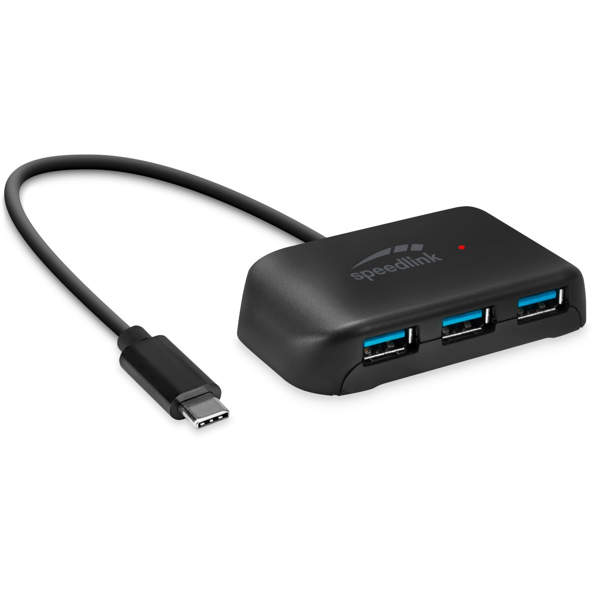 Speedlink SNAPPY EVO USB Hub, 4-Port, Type-C to USB 3.0 USB 3.1 Gen 1, USB 3.2 Gen 1 (5 Gbit-s), Schwarz