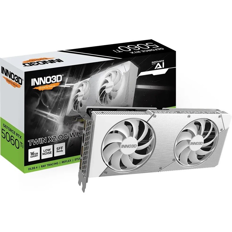 INNO3D GeForce RTX 5060 Ti 16G TWIN X2 OC White - 16GB GDDR7, HDMI, 3x DP