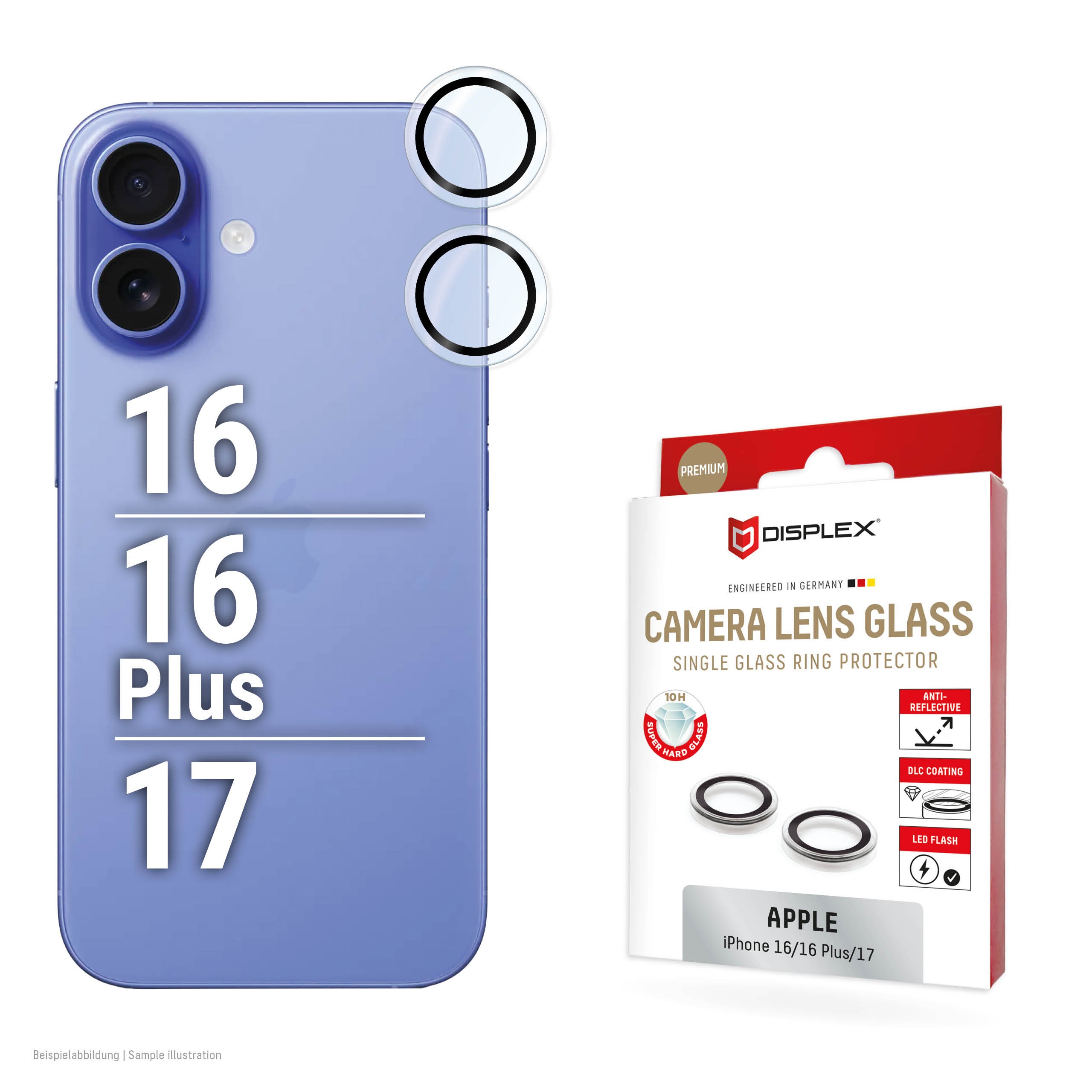 DISPLEX CamGlass Single Lens iPhone 16/16 Plus/17