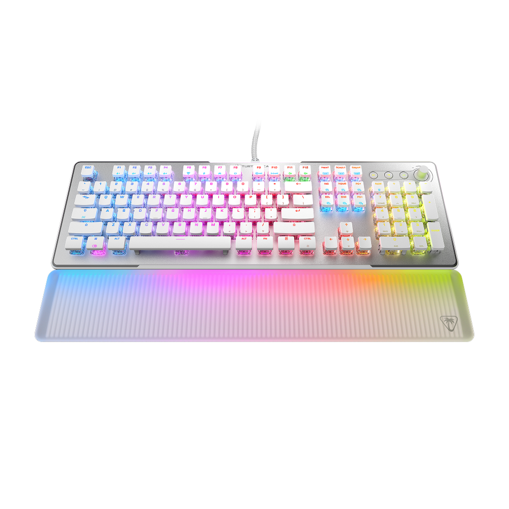 Turtlebeach Vulcan II Max Gaming Tastatur Gaming Tastatur mit linearen Switches, DE Layout, weiß