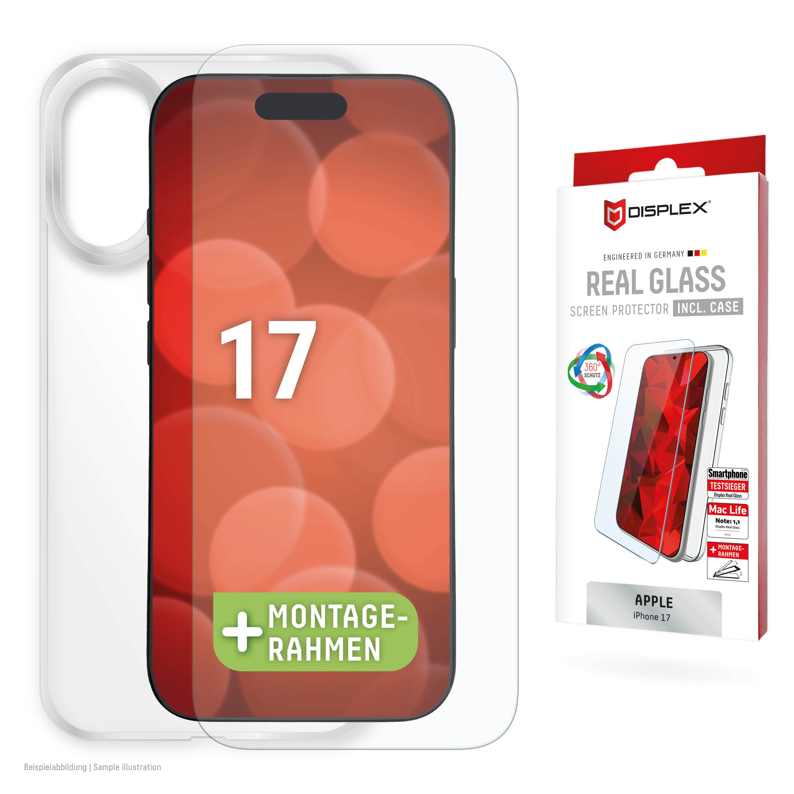 DISPLEX Glas + Schutzhülle für Apple iPhone 17