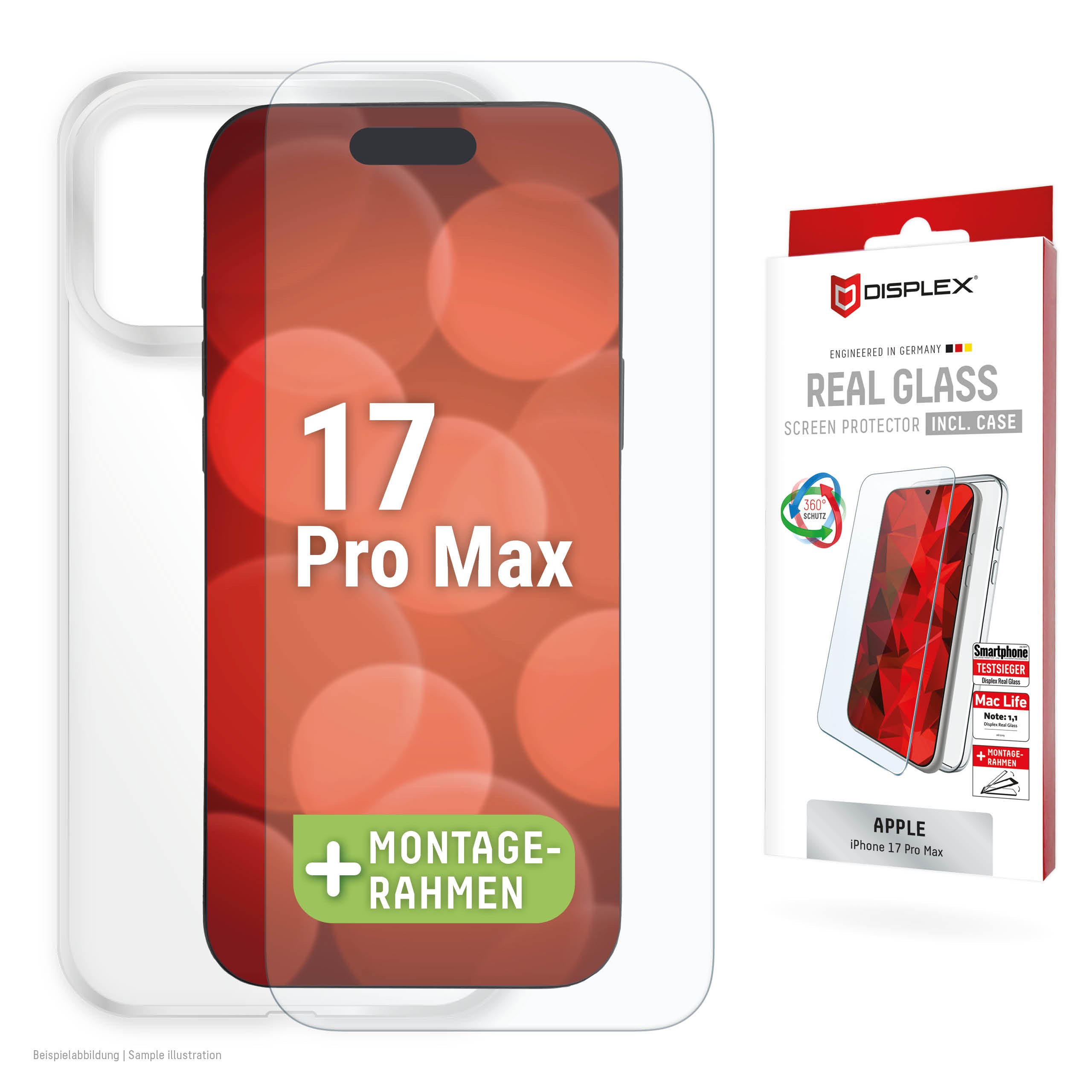 DISPLEX Glas + Schutzhülle für Apple iPhone 17 Pro Max