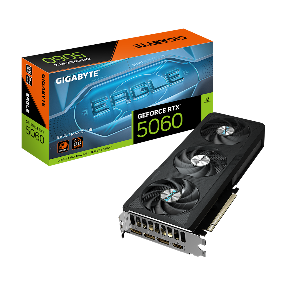 KOMP. GIGABYTE GeForce RTX 5060 Eagle MAX OC 8G - 8GB GDDR7, HDMI, 3x DP