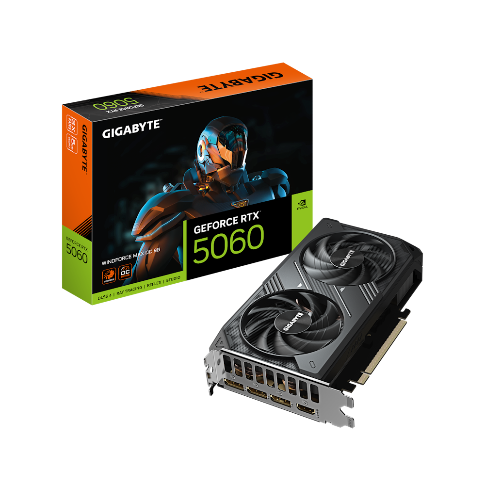KOMP. GIGABYTE GeForce RTX 5060 Windforce MAX OC 8G - 8GB GDDR7, HDMI, 3x DP
