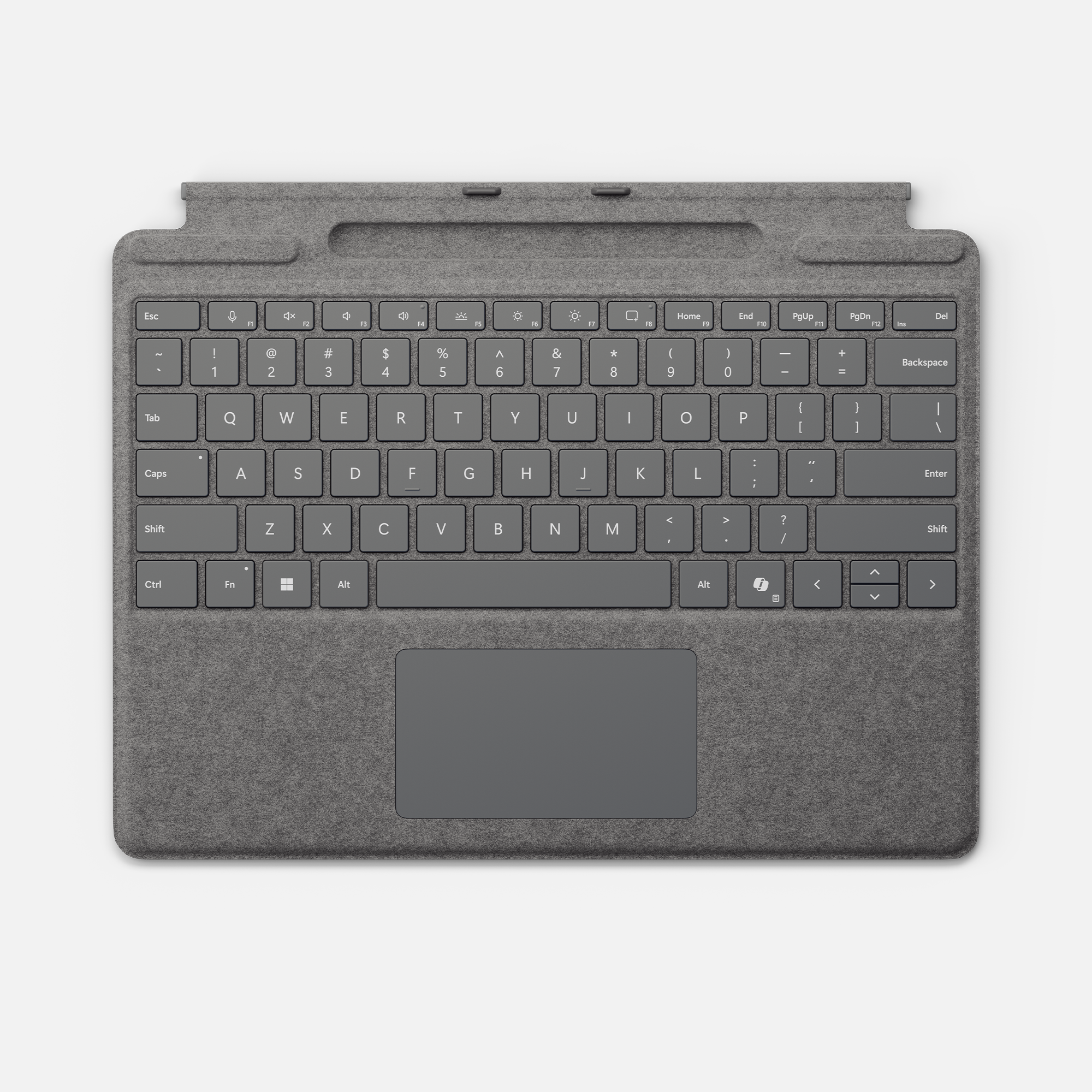 Microsoft Surface Pro Keyboard mit Stiftaufbewahrung - platin