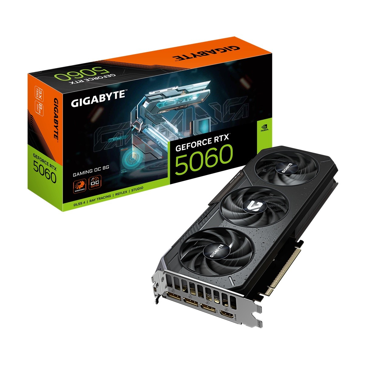 Gigabyte GeForce RTX 5060 8GB Gaming OC Grafikkarte - 8GB GDDR7, HDMI, 3x DP
