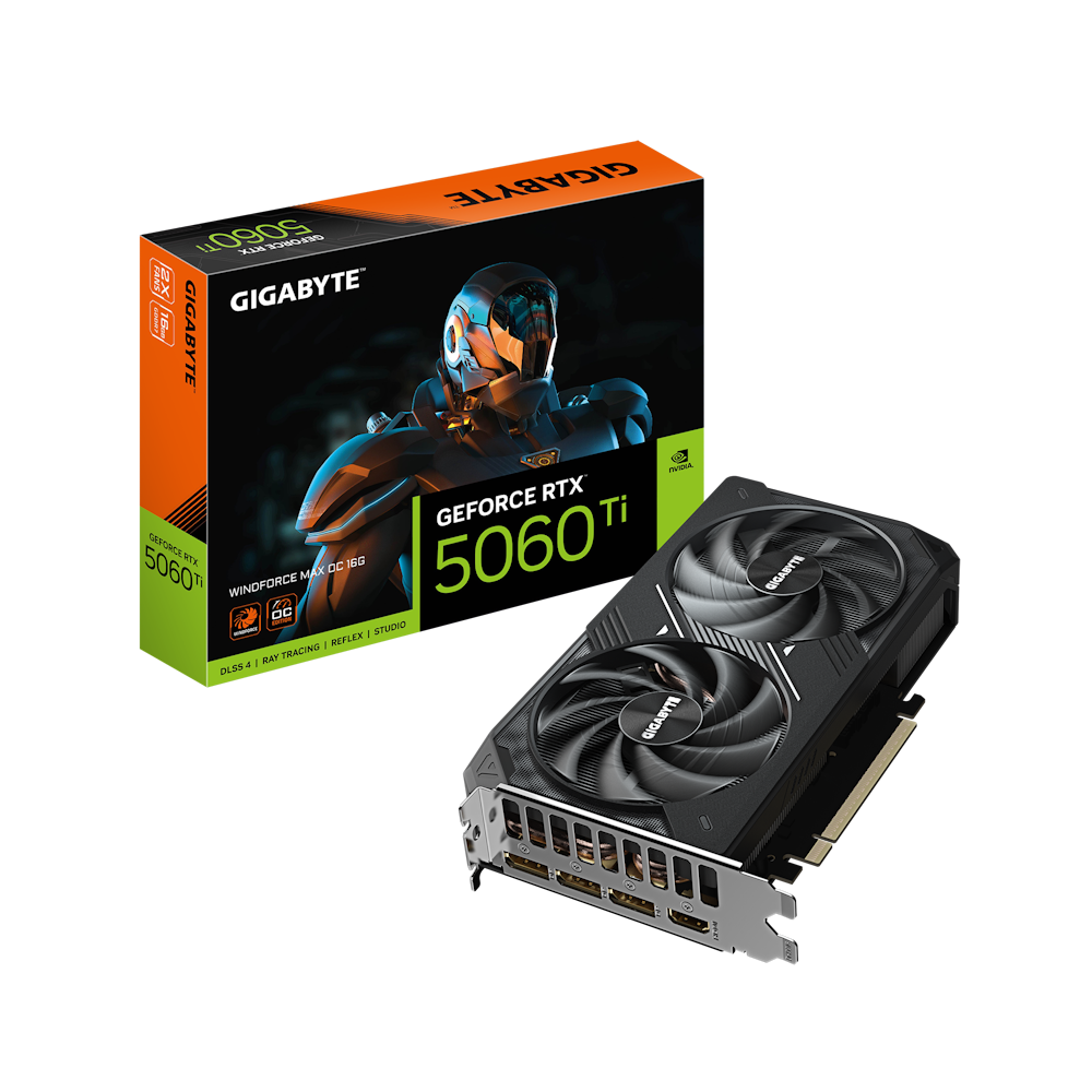 KOMP. GIGABYTE GeForce RTX 5060 Ti Windforce MAX OC 16G - 16GB GDDR7, HDMI, 3x DP