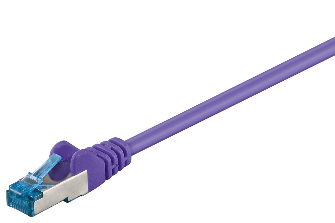 Goobay 1m CAT 6A Patchkabel, S/FTP (PiMF), Violett