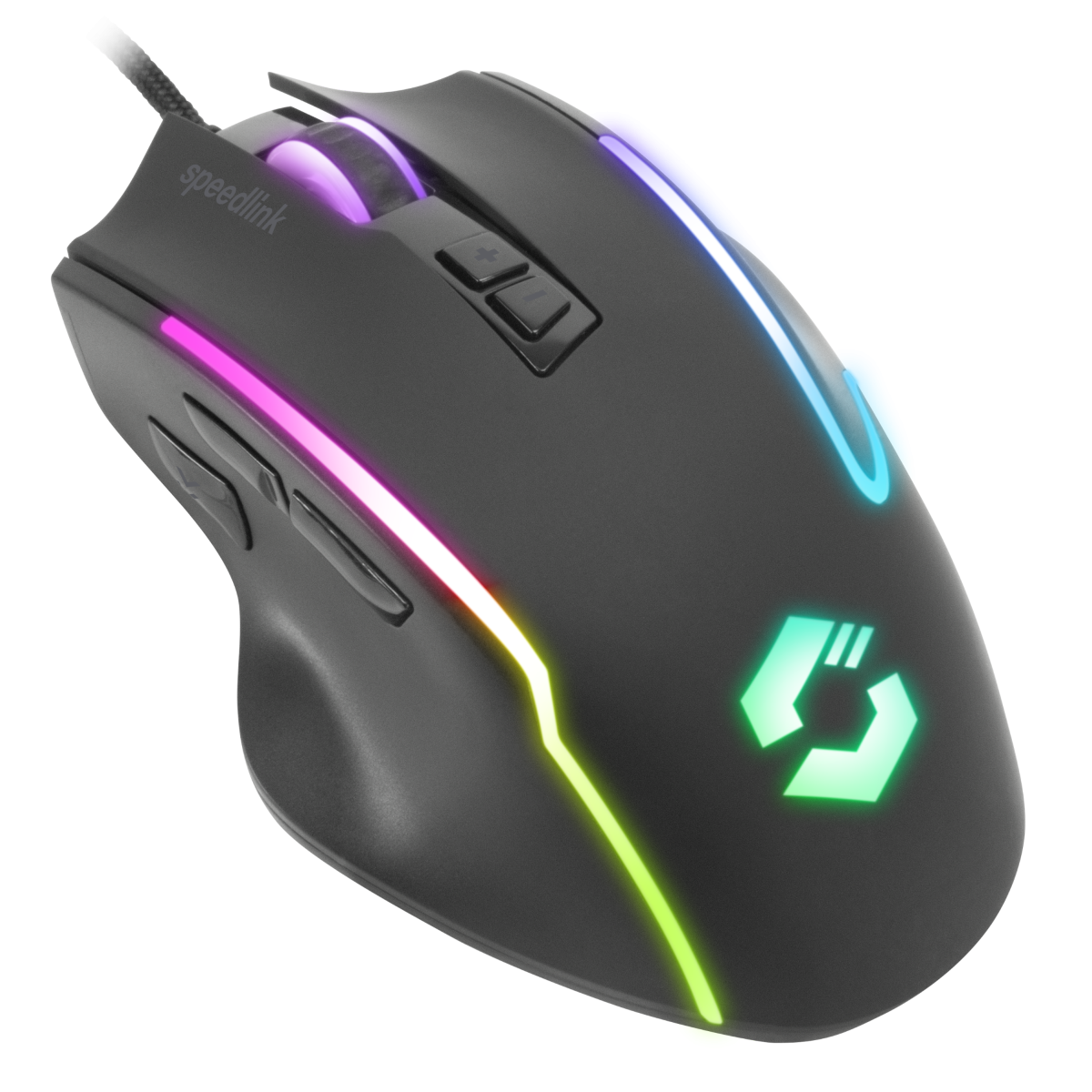 Speedlink DECUS NX RGB Gaming Maus, schwarz gummiert
