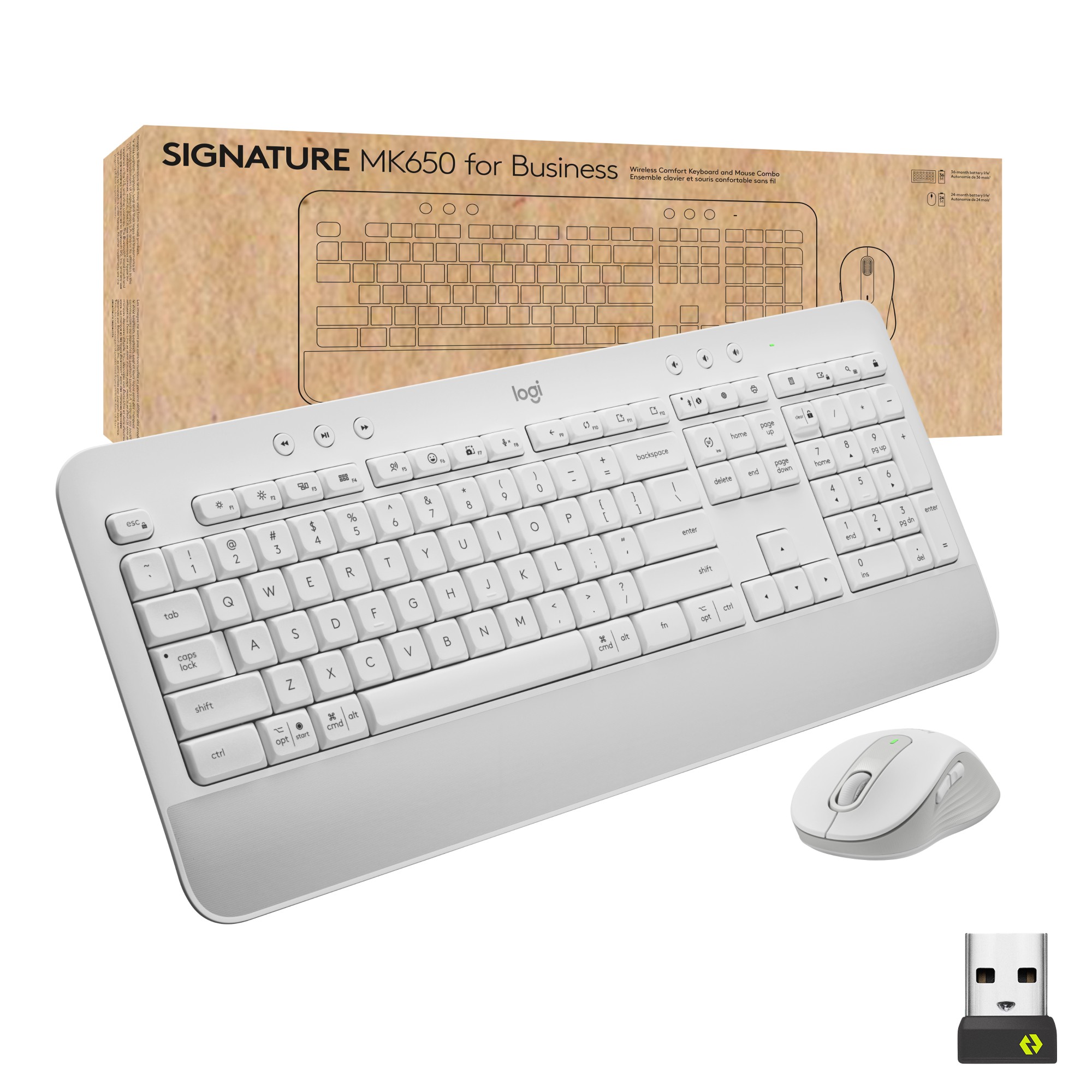 Logitech Signatur MK650 for Business Desktopset, Handballenauflage, Bluetooth, Logi Bolt USB-Empfänger