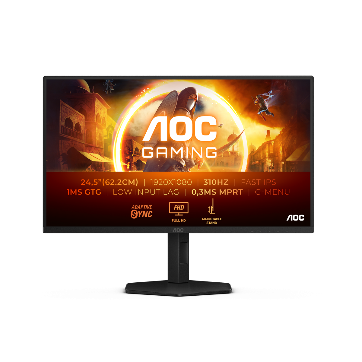 AOC 25G4SXU 25 Zoll Full HD Monitor, 310 Hz, 1 ms, FreeSync Prem., G-Sync comp., HDR10 (1920x1080, 2x HDMI 2.0, 1x DisplayPort 1
