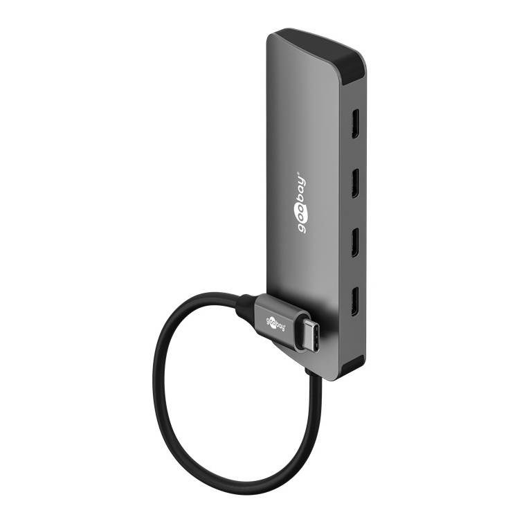 Goobay Slim 4-Port USB-Hub, USB-C™ auf USB-C™, 10 Gbit/s