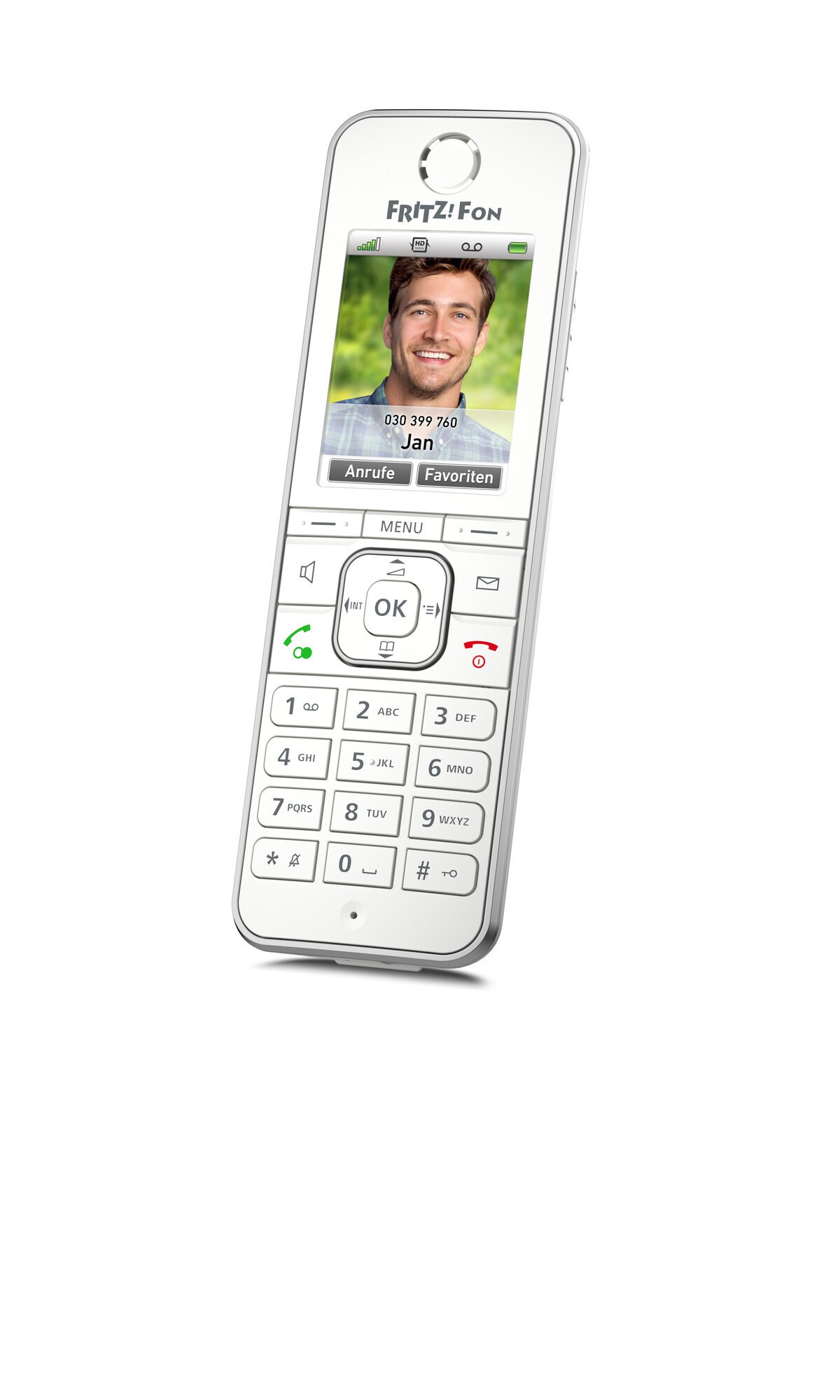 FRITZ!Fon C6 DECT-Telefon, Weiß [Farbdisplay 180 ppi, beleuchtete Tastatur]