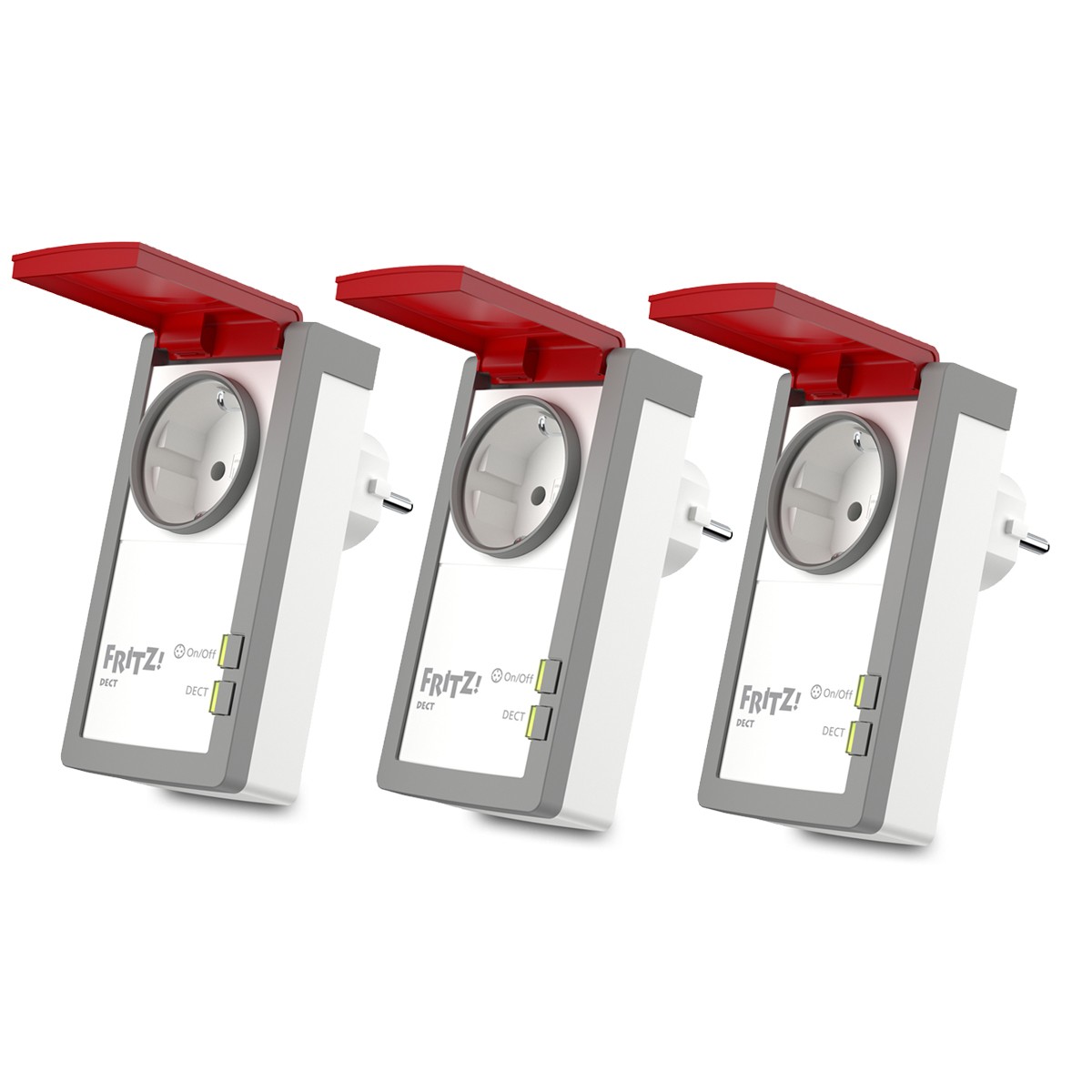 3er Pack FRITZ!DECT 210 Intelligente Steckdose [spritzwassergeschützt (IP44)]